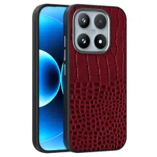 ABEEL - ABEEL Xiaomi 17 Mobilskal MagSafe Kompatibel &Auml;kta l&auml;der R&ouml;d