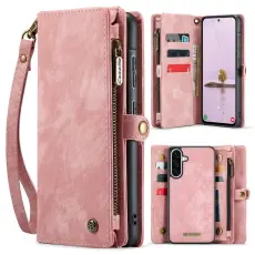 Caseme - CASEME 008 Konstl&auml;der Pl&aring;nboksfodral f&ouml;r Samsung Galaxy A17 5G/4G - Rosa