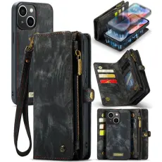 Caseme - CASEME 008 iPhone 15 Plus Pl&aring;nboksfodral Konstl&auml;der med - Svart