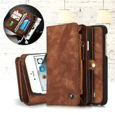 Caseme - CASEME 008 iPhone 6s Pl&aring;nboksfodral Retro Konstl&auml;der Multi-slot Brun