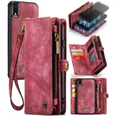 Caseme - CASEME 008 Series Konstl&auml;der Pl&aring;nboksfodral f&ouml;r iPhone XR 6.1 tum R&ouml;d