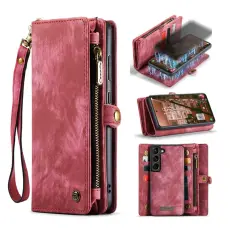 Caseme - CASEME 008 Series Samsung Galaxy S23 Konstl&auml;der Pl&aring;nboksfodral R&ouml;d