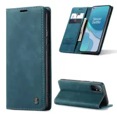 Caseme - CASEME 013 Auto-absorberande Läderplånboksfodral OnePlus 8T Blå