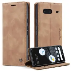 Caseme - CASEME 013 Flip Konstl&auml;der Pl&aring;nboksfodral f&ouml;r Google Pixel 7 5G - Brun