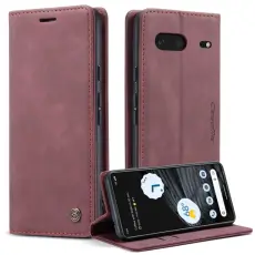 Caseme - CASEME 013 Flip Konstl&auml;der Pl&aring;nboksfodral f&ouml;r Google Pixel 7 5G, R&ouml;d