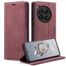 Caseme - CASEME 013 OnePlus 12 5G Skal Business Stil Med Kortfack Röd