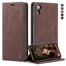 Caseme - CASEME 013 KonstL&auml;der Pl&aring;nboksfodral f&ouml;r iPhone XR - Brun
