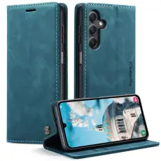 Caseme - CASEME 013 Series Samsung Galaxy A15 5G Konstl&auml;der Pl&aring;nboksfodral - Bl&aring;