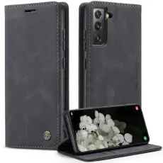 Caseme - CASEME 013 Series Samsung Galaxy S22 5G Fodral Läder Svart