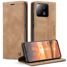 Caseme - CASEME 013 Xiaomi 13 5G PU L&auml;der St&auml;llfodral - Brun