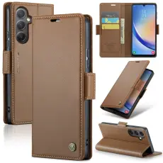 Caseme - CASEME Pl&aring;nboksfodral Konstl&auml;der f&ouml;r Samsung Galaxy A34 5G - Brun