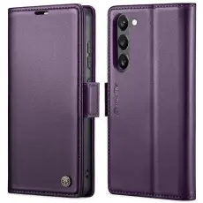 Caseme - CASEME Pl&aring;nboksfodral Konstl&auml;der till Samsung Galaxy S23 - Lila