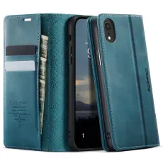 Caseme - CASEME 033 iPhone XR Fodral RFID-Skydd Konstl&auml;der Gr&ouml;n