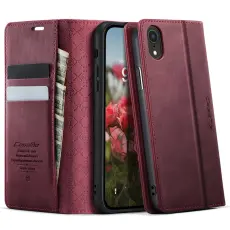 Caseme - CASEME 033 iPhone XR Fodral RFID-Skydd Konstl&auml;der R&ouml;d