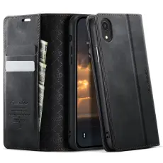 Caseme - CASEME 033 iPhone XR Fodral RFID-Skydd Konstl&auml;der Svart
