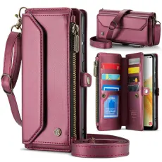 Caseme - CASEME Pl&aring;nboksfodral Konstl&auml;der f&ouml;r Samsung Galaxy A33 5G - Vinr&ouml;d