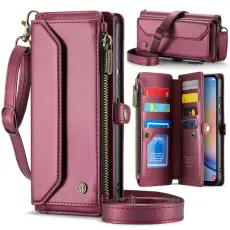 Caseme - CASEME Pl&aring;nboksfodral Konstl&auml;der f&ouml;r Samsung Galaxy A34 5G - Vinr&ouml;d