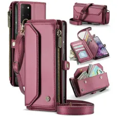 Caseme - CASEME Pl&aring;nboksfodral Konstl&auml;der f&ouml;r Samsung Galaxy S20 Plus - Vinr&ouml;d