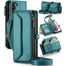 Caseme - CASEME Pl&aring;nboksfodral Konstl&auml;der f&ouml;r Samsung Galaxy S21 5G - Gr&ouml;n