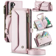 Caseme - CASEME Pl&aring;nboksfodral Konstl&auml;der f&ouml;r Samsung Galaxy S21 FE 5G - Rosa