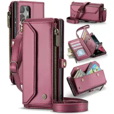 Caseme - CASEME C36 L&auml;derfodral f&ouml;r Samsung Galaxy S22 Ultra 5G Vinr&ouml;d