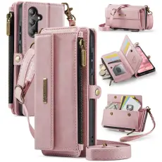 Caseme - CASEME Konstl&auml;der Pl&aring;nboksfodral f&ouml;r Samsung Galaxy A15 5G - Rosa