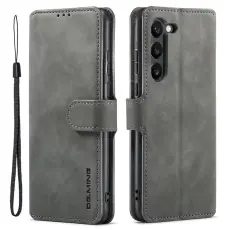 DG.MING - DG.MING Galaxy S23+ Retro Pl&aring;nboksfodral Konstl&auml;der Full Skydd Gr&aring;