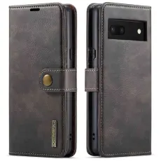 DG.MING - DG.MING Google Pixel 7 5G &Auml;kta L&auml;der Pl&aring;nboksfodral i Gr&aring;tt med St&auml;llning