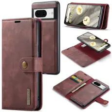 DG.MING - DG.MING Google Pixel 8 &Auml;kta L&auml;der Pl&aring;nboksfodral Detachable Magnet R&ouml;d