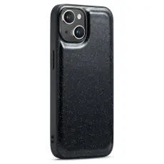 DG.MING - DG.MING Mobilskal till iPhone 13 Glitter PU L&auml;der + PC + TPU Svart