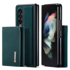DG.MING - DG.MING Konstl&auml;der Pl&aring;nboksfodral f&ouml;r Samsung Galaxy Z Fold3 5G Gr&ouml;n
