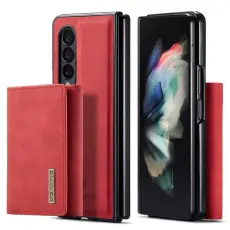 DG.MING - DG.MING Konstl&auml;der Pl&aring;nboksfodral Samsung Galaxy Z Fold3 5G R&ouml;d
