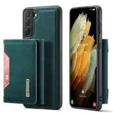 DG.MING - DG.MING 2 in 1 Magnetiskt Pl&aring;nboksfodral Samsung Galaxy S21 Gr&ouml;n
