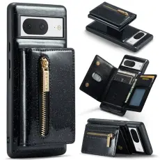 DG.MING - DG.MING M3 Series Pl&aring;nboksfodral f&ouml;r Google Pixel 8 Svart Glitter Konstl&auml;der