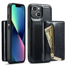 DG.MING - DG.MING M3 Series Magnetiskt Konstl&auml;der Pl&aring;nboksfodral till iPhone 13 - Svart