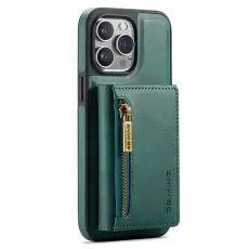 DG.MING - DG.MING iPhone 12/12 Pro Konstl&auml;der Pl&aring;nboksfodral Tri-fold Gr&ouml;n
