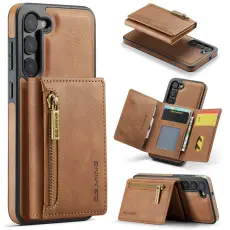 DG.MING - DG.MING Samsung Galaxy S23 Konstl&auml;der Pl&aring;nboksfodral Brun