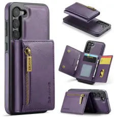 DG.MING - DG.MING Samsung Galaxy S23 Konstl&auml;der Pl&aring;nboksfodral Lila