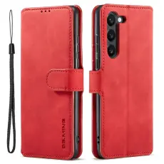 DG.MING - DG.MING Samsung Galaxy S23 Retro Pl&aring;nboksfodral Konstl&auml;der R&ouml;d