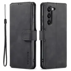 DG.MING - DG.MING Samsung Galaxy S23 Retro Pl&aring;nboksfodral Konstl&auml;der St&auml;ll - Svart