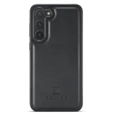 DG.MING - DG.MING Samsung Galaxy S24 Skal Anti-Drop PU L&auml;der Svart