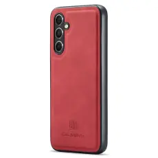 DG.MING - DG.MING Samsung Galaxy S25 Skal PU Läder Hybrid Röd