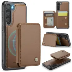 JEEHOOD - JEEHOOD J05 Fodral f&ouml;r Samsung Galaxy S23 Konstl&auml;der brun