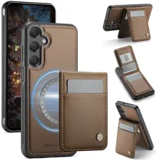 JEEHOOD - JEEHOOD J06 Konstl&auml;der fodral till Samsung Galaxy A15 5G/4G - Brun