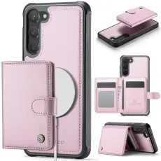 JEEHOOD - JEEHOOD J09 Fodral f&ouml;r Samsung Galaxy S23+ KonstL&auml;der RFID-Skydd Rosa