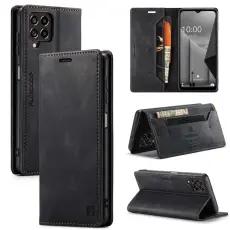 AUTSPACE - AUTSPACE A01 Fodral f&ouml;r Samsung Galaxy M53 5G - Svart KonstL&auml;der