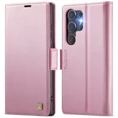 AUTSPACE - AUTSPACE A11 Fodral f&ouml;r Samsung Galaxy S23 Ultra - KonstL&auml;der - Rosa