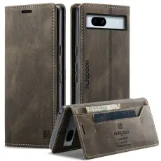 AUTSPACE - AUTSPACE Google Pixel 7a Wallet Fodral KonstL&auml;der - Kaffe