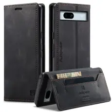AUTSPACE - AUTSPACE Google Pixel 7a Wallet Fodral KonstL&auml;der - Svart