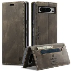 AUTSPACE - AUTSPACE Google Pixel 8 Pro Wallet Fodral KonstL&auml;der - Kaffe